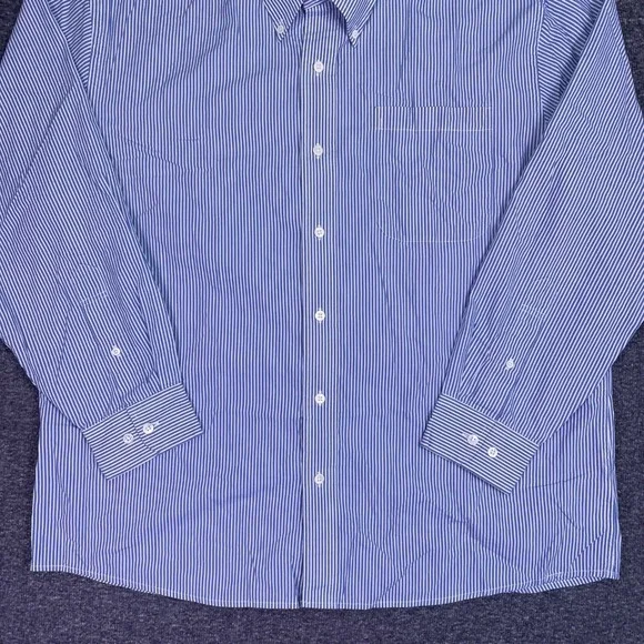 VTG Fairway & Greene Shirt Men L Blue Stripe Club Long Sleeve Preppy Golf Button - Picture 7 of 16